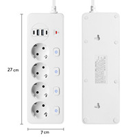 Multiprise intelligente PUJIMAX 1,5 m avec protection contre les surtensions, 4 prises AC et 1 port USB Type C 3,1 A