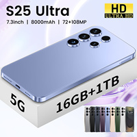 Smartphone 2026 S25 Ultra 5G LTE Deca Core HD 7.3 Inci 144Hz Kamera Belakang 108MP 16GB+1TB Android 16 Tidak Terkunci Dual SIM 100W Prancis