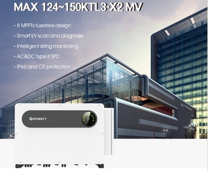 Growatt 150KTL3-X2 MV ระบบโซลาร์เซลล์แบบเชื่อมต่อกับระบบไฟฟ้าสาธารณะ สามเฟส 150 กิโลวัตต์ สำหรับระบบไฟฟ้าเชิงพาณิชย์ 150KTL3-X2 MV 150 กิโลวัตต์ 150KTL3-X - Product Image 4
