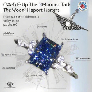 Silver 925 Original 1 Carat Radiant Cut Blue Moissanite <strong>Ring</strong> Real Gemstone Jewelry for <strong>Teen</strong> Girls - Product Image 2