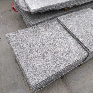 Desain Panas Blok Ukuran Kustom Tangga Meja Granit G602 Jenis Granit Poles Flamed dan Warna Putih
