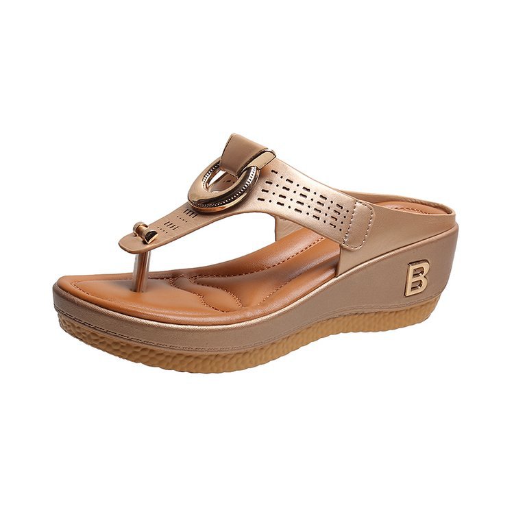 Women Flip Flop Slippers Summer Beach Flat Casual Wedges Shoes Plus Size Sandals
