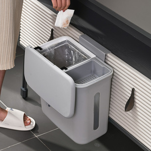 Hanging classified trash can kitchen garbage bin household cleaning hanging waste bin plastic garbage bin