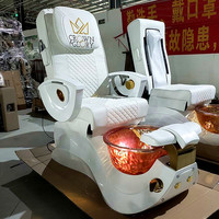Fauteuil de Massage des Pieds Luxe Blanc avec 4 Modes de Massage Simulé, Canapé Inclinable à 180 Degrés, Chaise de Spa Manucure et Pédicure