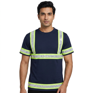 Vêtements de travail de sécurité, uniforme de travail de construction, t-shirt de sécurité routière à manches courtes avec visière réfléchissante pour hommes, prix de gros - Product Image 1