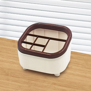 Creative Pen Holder Rectangle PP Plastic Office Organizer Six Grids Desktop Storage Box For Student And Office Use - Product Image 3
