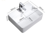 Lavabo de salle de bain rectangulaire en céramique fait main Chaozhou KD-112AB, équipement sanitaire de luxe pour hôtel, lavabo à trou unique pour l'Algérie