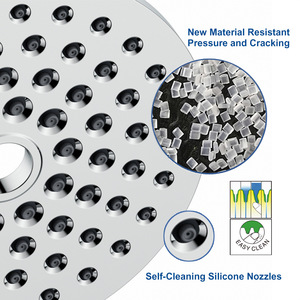 Handheld Shower Head 190mm Round Rain Spray Corrosion Prevention Portable Bath <b>Hardware</b> - Product Image 2
