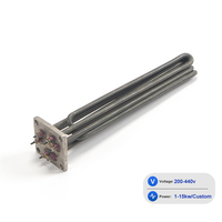 Tube chauffant électrique à bride carrée en acier inoxydable SUS316, élément chauffant à immersion de type résistance pour liquides
