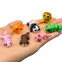 Modèle d'animal miniature réaliste imprimé en 3D, figurine en sachet surprise avec articulations mobiles, objet décoratif, cadeau de vacances, jouet promotionnel