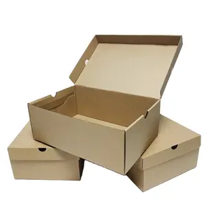 Embalaje al por mayor caja de cartón plegable corrugado cajas de envío de cartón cajas de almacenamiento de zapatos apilables logotipo personalizado