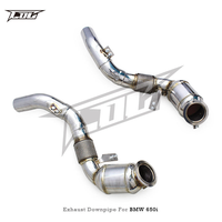 Knalpot Downpipe Boska High Flow Catted untuk BMW 650/650i F06/F12/F13 4.0T 2011-2017 Katalis 100/200/300 sel dengan Pelindung Panas