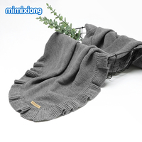 Oferta Especial Mimixiong - Mantas Tejidas para Bebé Recién Nacido con Volantes y Bordado Personalizado