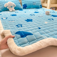 Matelas pliant en velours tissé à motif de dessin animé, coussin de lit non jetable pour la maison, literie d'hiver