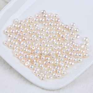 फैक्टरी प्रत्यक्ष ताजे पानी मोती 4-4.5mm फ्लैट मोती मोती आधा छेद बटन ढीला मोती ताजा पानी प्राकृतिक - Product Image 2