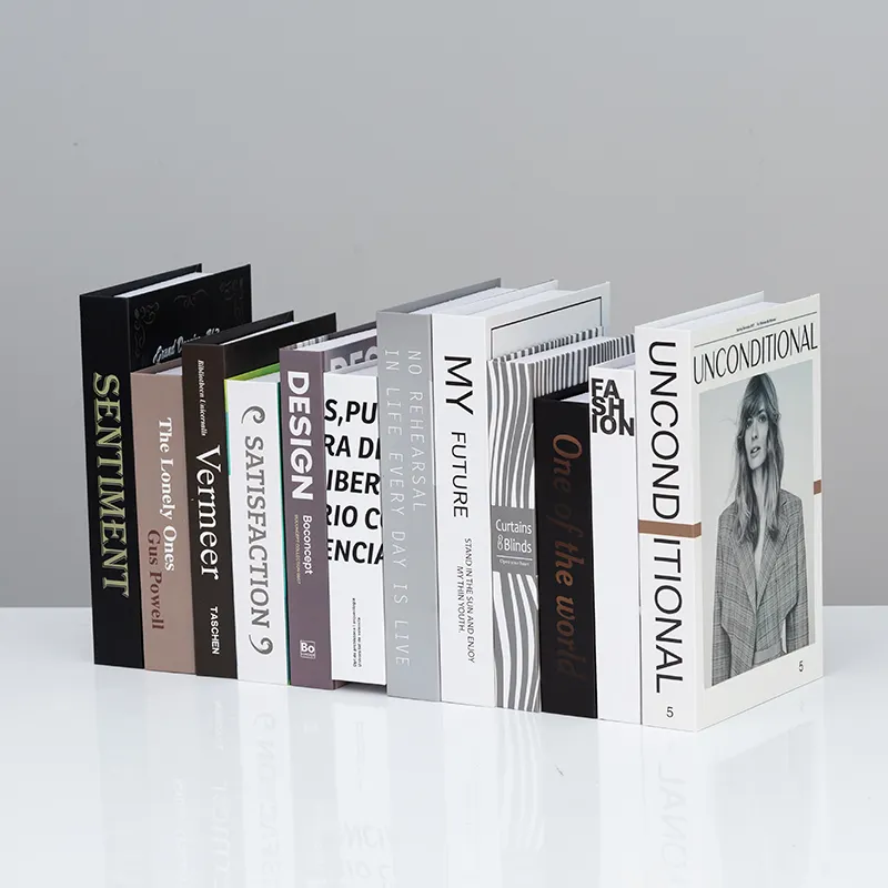 Customized Modern Simulation Books Decorations Fake Luxury Deco Books Prop Fake Book