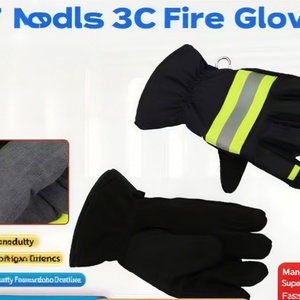 Reflective Safety <b>Gloves</b> 3C Fire Protection Heat Resistant Non Slip Aramid Material Moisture-Wicking Durable AmpsafeX Brand - Product Image 3
