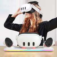 Chargeur LED RGB sécurisé, accessoires tiers, accessoires VR 3 de haute qualité, station de charge pour Meta