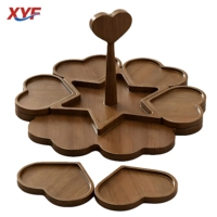 Houten serveerschaal met handvat, modern minimalistisch design voor thuisgebruik, fruit- en gedroogd fruit schaal, dessert presentatieschaal