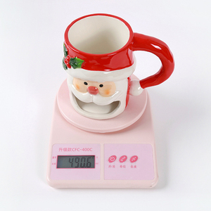 Taza de cerámica Roja de Santa, taza de leche para decoración navideña del hogar - Product Image 5