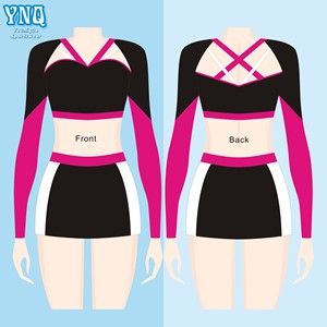 Uniformes de Animadoras Personalizados para Niñas de Secundaria, Cómodos, de Spandex con Pedrería, Trajes de Baile con Colores y Diseños Personalizados - Product Image 1