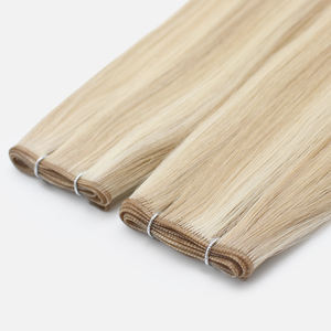 50g gênio trama cabelo loira destaques duplo desenhado mão amarrado gênio trama extensões de cabelo humano - Product Image 2