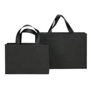 Bolsa de Papel Kraft con Asa, Bolsa de Compras para Llevar, Bolsa de Papel Kraft para Ropa, Bolsa de Papel Negra Gruesa con Asa - Product Image 1