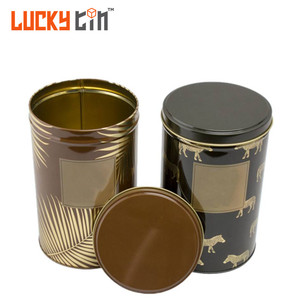 Custom High Quality Tin Container Hat Round Tube Candy Tin Box Empty Metal Tea Coffee Tin Cans