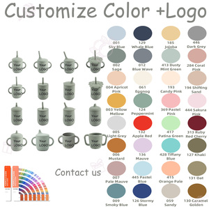 Taza de silicona de grado alimenticio para niños con tapa de paja taza de bebé a prueba de derrames para niños pequeños grado alimenticio para niños pequeños refrigeración - Product Image 3