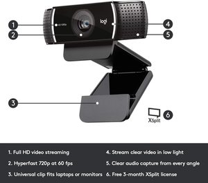 100% Original Wholesale Price in Stock Logitech C922 Webcam <b>for</b> Android Tv Laptop Full 1080p HD <b>Camera</b> - Product Image 2