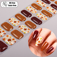 Faux ongles en gel UV-Free personnalisés, motif rayures rouge bonbon scintillantes, brillants, longue durée, non toxiques, pour ongles en amande, idéaux pour les fêtes.