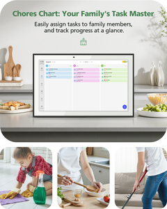 לוח שנה דיגיטלי WiFi בגודל 10.1 אינץ', צג אינטראקטיבי חכם עם מסך מגע לתכנון משפחתי, תרשים משימות, מסגרת תמונה דיגיטלית עם סנכרון חכם - Product Image 3