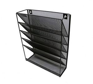 Mesh <b>Documents</b> Magazine Letter <b>File</b> Sorter Rack Holder Storage Organizer Hanging Wall Mount Vertical Tiered Metal <b>Document</b> Trays - Product Image 2