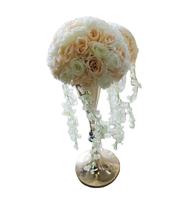 Boule de fleurs artificielles en soie rose, faite à la main, style moderne, pour mariage, Noël, centre de table, décoration florale pour fêtes et événements