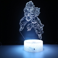 Lampe en acrylique 3D créative de manga Dragon Ball personnalisée Anime veilleuse LED lampe de nuit de décoration de chambre d'enfant