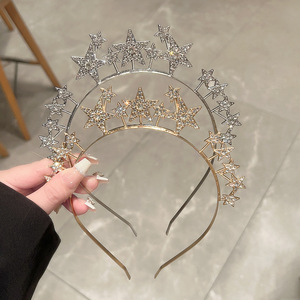 Accesorios para el Cabello QianJin para Novias, Fiestas de Cumpleaños, Forma de Estrella de Cinco Puntas Tridimensional, con Pedrería, Dulces <span class=keywords><strong>Horquillas</strong></span> y Diademas - Product Image 2