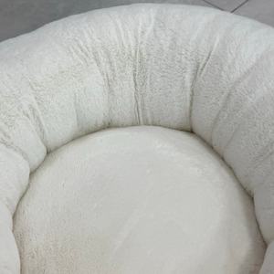 ETRIP <span class=keywords><strong>PET</strong></span> Luxuriöses Weiches Flauschiges Warmes Weißes Plüsch-Hundebett Winter Rundes Donut-Katzen- und Hundebett - Product Image 5