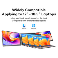OEM ODM Portable Triple Monitor 15.3 Inch Laptop Screen Extender One Cable For 2 Displays Compatible With Windows MacBook