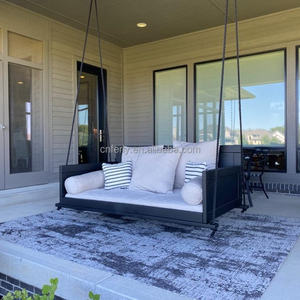 Muebles de exterior para todo tipo de clima, sofá oscilante de aluminio con marco moderno, cuerda colgante, venta directa de fábrica - Product Image 5