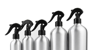 30ml 1oz 50ml 100ml bouteille de pompe de déclenchement de forme ronde en aluminium argenté en stock pour la vente
