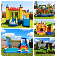 Château gonflable avec toboggan, structure gonflable commerciale, structure gonflable combinée en PVC de 0,55 mm