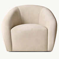 Fauteuil de détente en velours de style américain Rhoohill, mobilier de salon, canapé individuel, fauteuil de chambre à coucher, fauteuil pivotant moderne