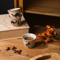 Ensemble de tasses à café arabe Cawa Gahwa en céramique camel, OEM ODM, vente en gros, souvenir du Moyen-Orient, cadeau, commande en gros directe d'usine