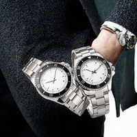 Montre-bracelet à quartz élégante pour homme, cadran blanc vierge, boîtier rond argenté, fabrication ODM/OEM, usine source