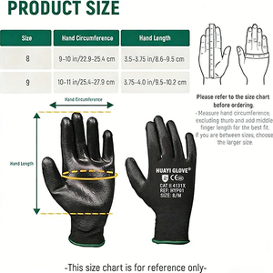 Logo personalizzato all'ingrosso CE EN388 Black PU guanti di <span class=keywords><strong>sicurezza</strong></span> peso leggero Nylon pu palm guanti Guantes De Trabajo pu guanti - Product Image 4