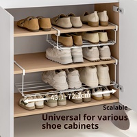 Meuble de rangement à chaussures LANZYLO ODM à un seul niveau, mobile, sans installation requise, avec compartiments superposés et support rétractable suspendu