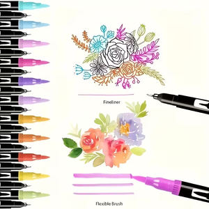 Ensemble de marqueurs artistiques pour enfants avec pinceaux fins, stylos à aquarelle doux, marqueurs, avec un sac de rangement - Product Image 3