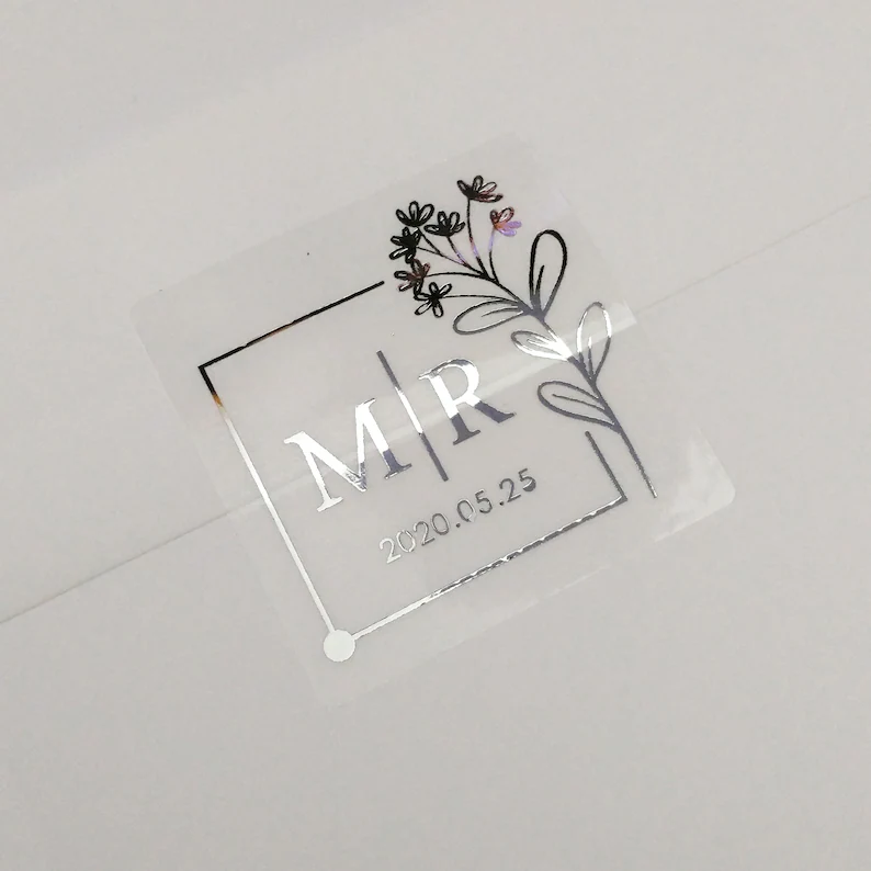 Customized Transparent Silver Foil Stickers: Self-Adhesive Clear Logo Labels for Personalized Branding