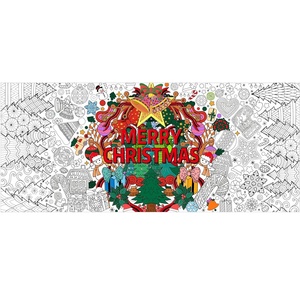 Poster de coloriage personnalisé <span class=keywords><strong>Joyeux</strong></span> Noël, papier à <span class=keywords><strong>dessin</strong></span> DIY, bannière vierge à colorier, nappe à colorier pour la décoration murale de la maison et de l'école - Product Image 6