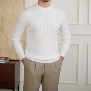 Canottiera da uomo autunno e inverno Casual in <span class=keywords><strong>cotone</strong></span> 100% traspirante a maniche lunghe in tinta unita in <span class=keywords><strong>maglia</strong></span> - Product Image 1